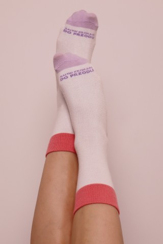 "Małymi krokami do przodu" - 🧦🍑💜 Skarpetki AfirmaTEE