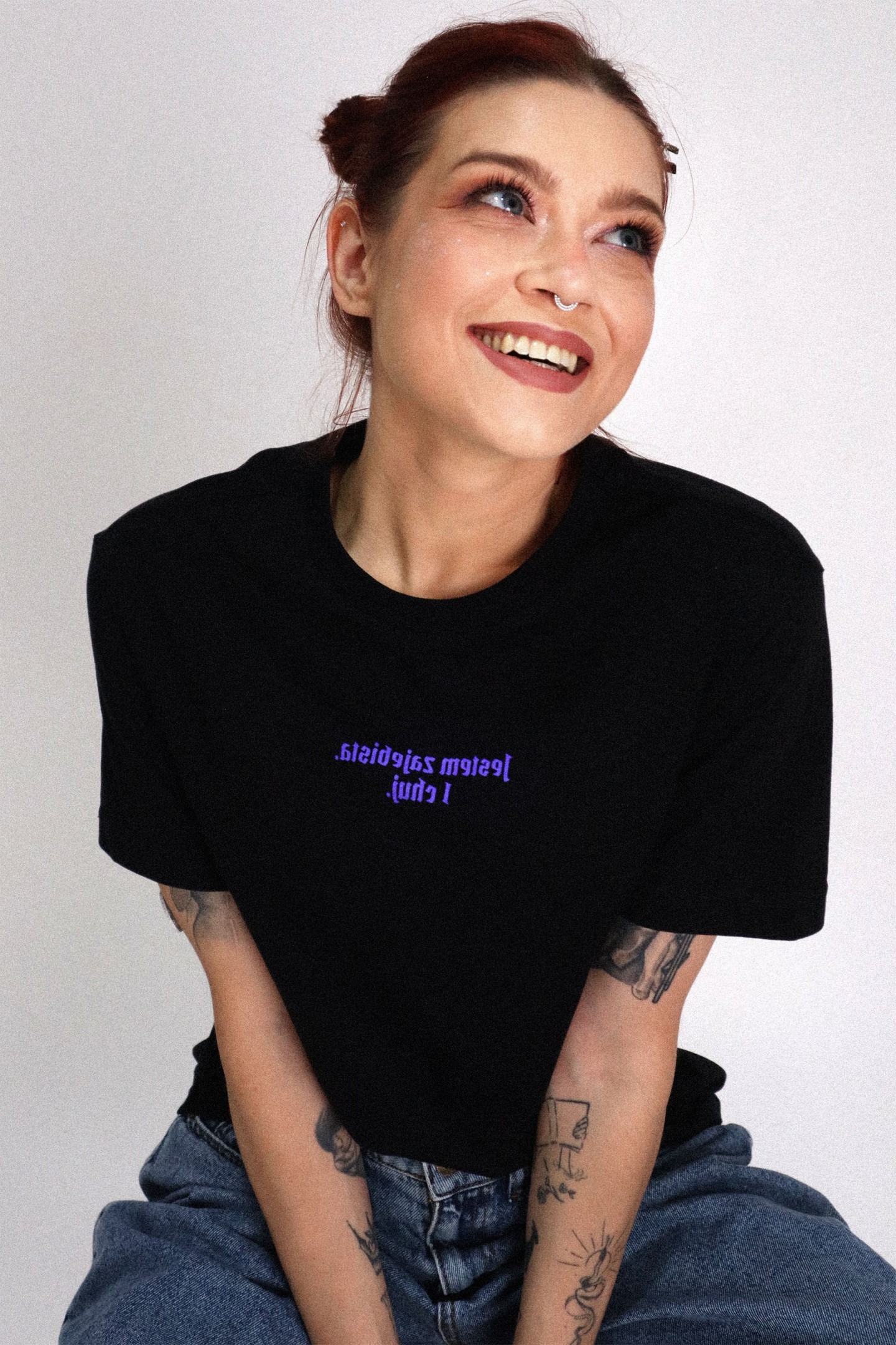 Jestem zajebista i ch*j: czarny T-shirt BEZ CENZURY - edycja limitowana🦇
