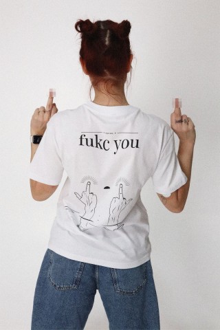 Jestem zajebista i ch*j: biały T-shirt BEZ CENZURY